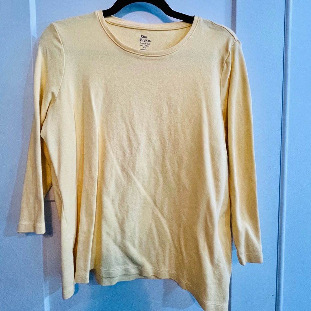 Kim Rogers Soft Yellow Cotton Top